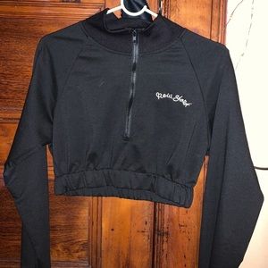 cropped zip hoodie
